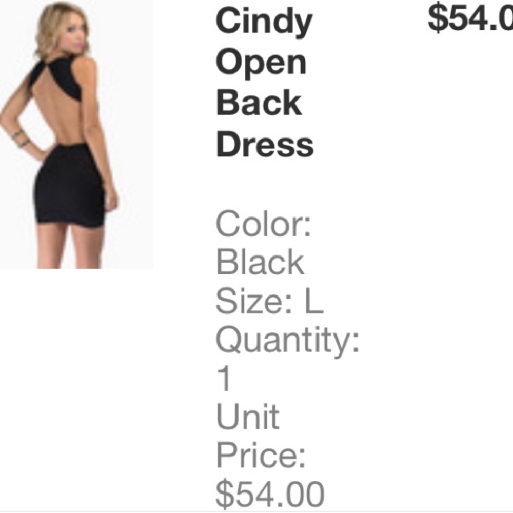 Tobi Open Back Black Dress